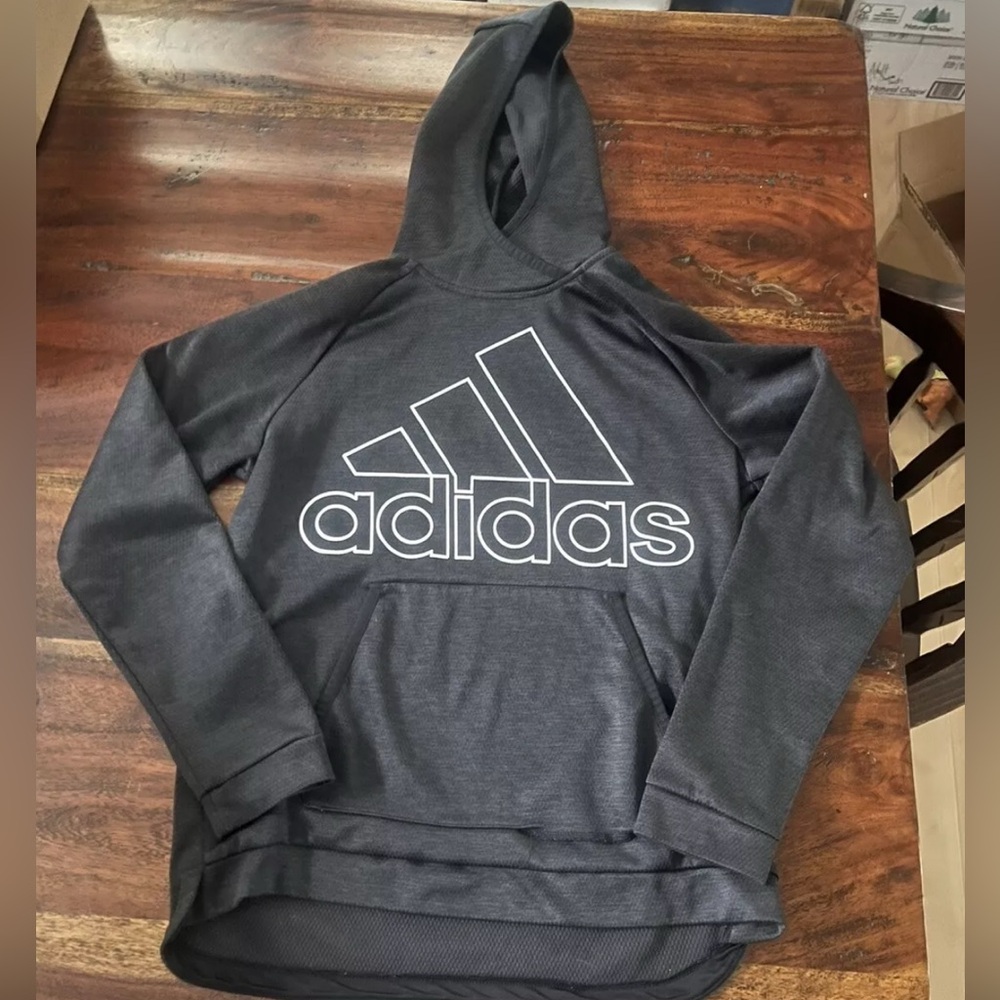 Youth small Adidas grey hooded sweatshirt